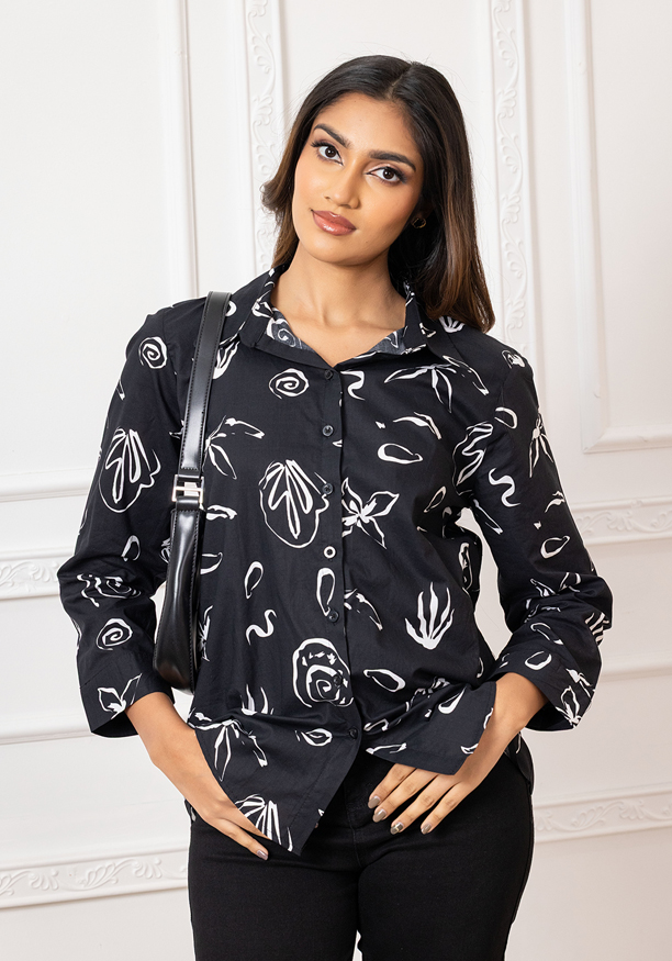BLACK LISA LONG SLEEVE BLOUSE